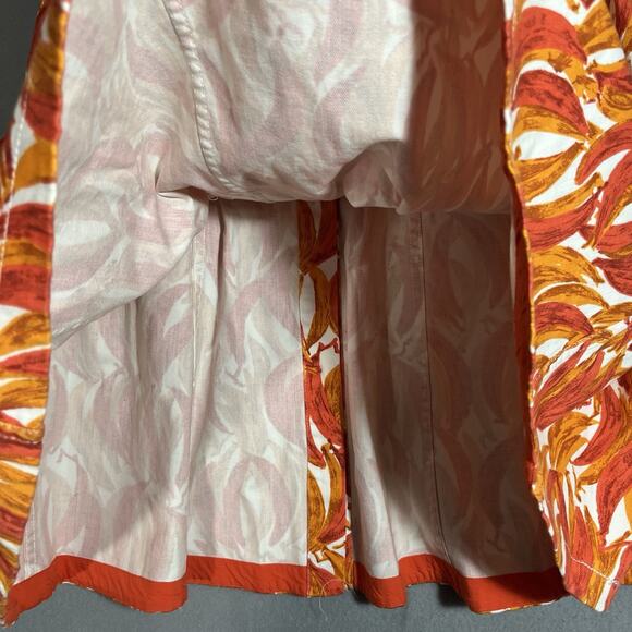 Maeve by Anthropologie Banana Grove Denim Midi Skirt Orange Size 10 Button - Picture 9 of 11